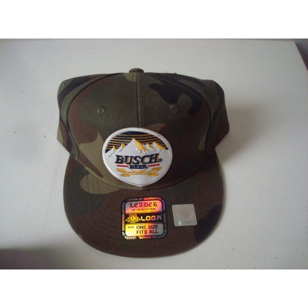 BUSCH BEER CAMO BEACH GOLF Y2K 00S NEW HAT CAP VINTAGE DEADSTOCK U1